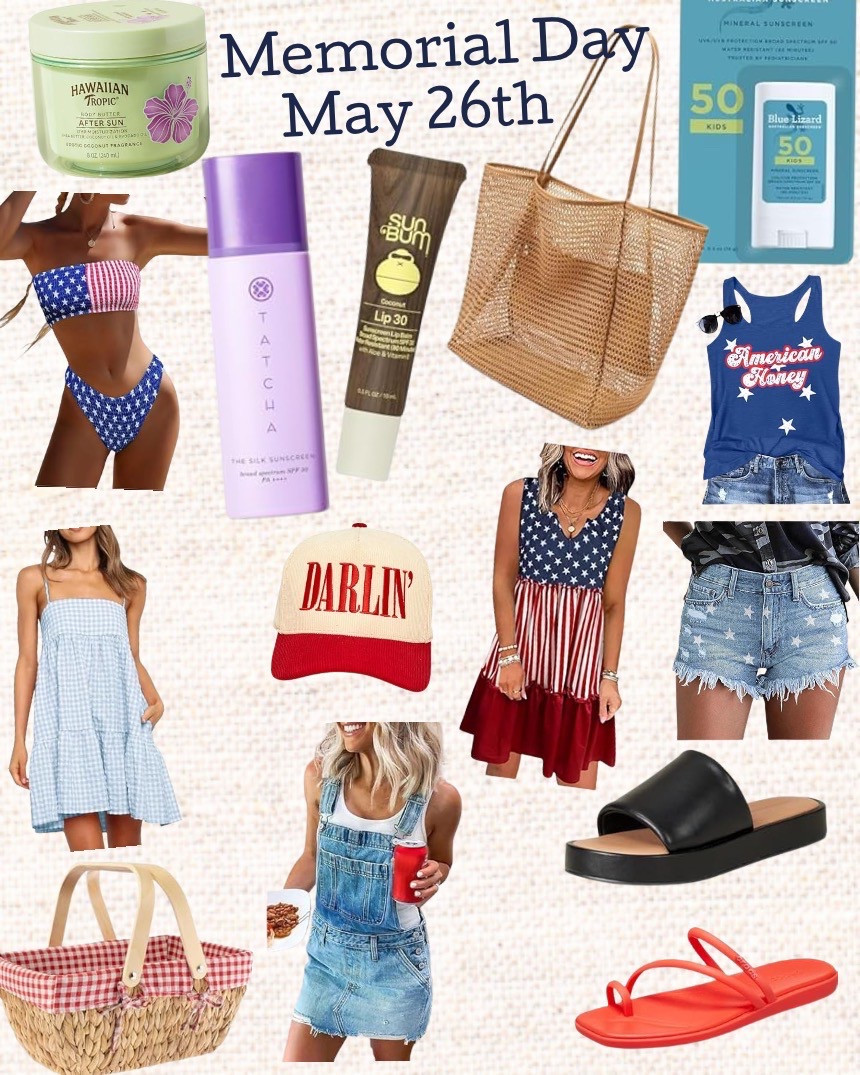 MEMORIAL DAY ✨ 1 week away✨  Women’s Fashion and sunscreen🌞 #fashion #memorialday #sunscreen #bathingsuit #dress #basket #bag

#LTKStyleTip #LTKFindsUnder50 #LTKU