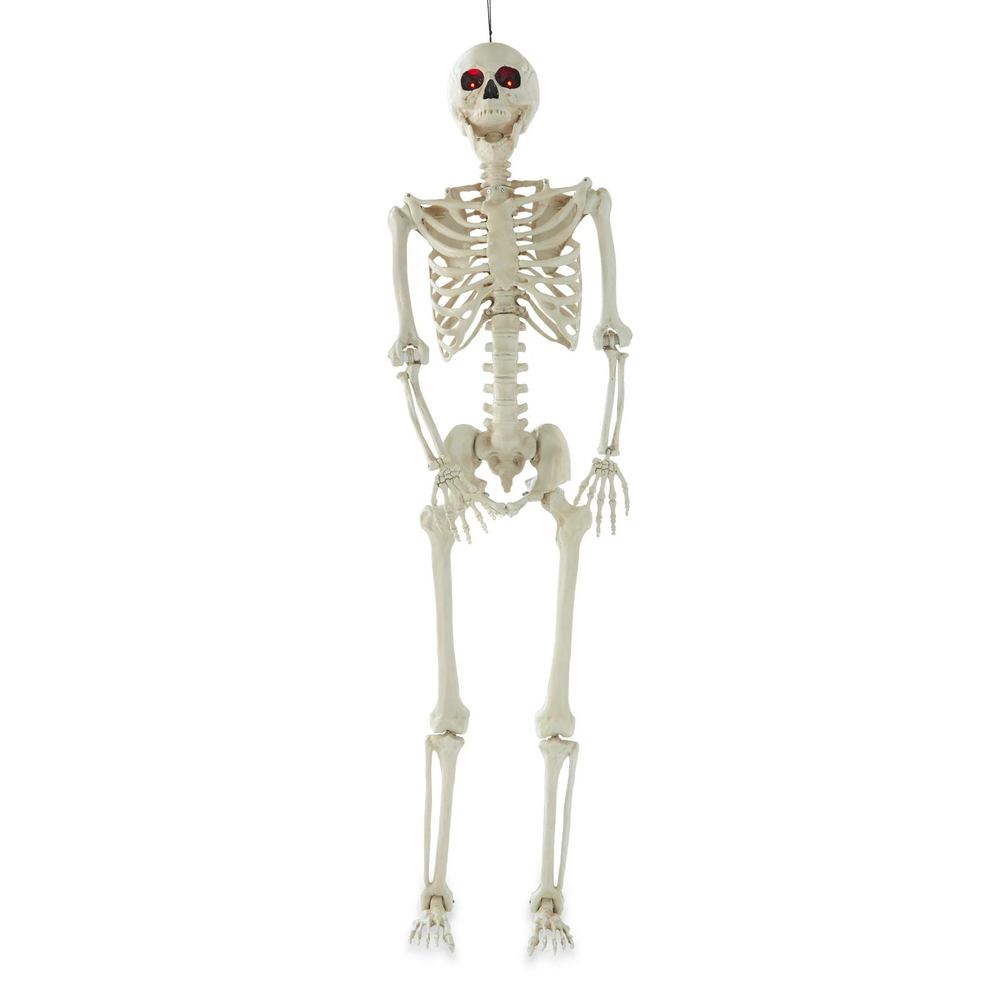Halloween Plastic Posable Skeleton with Light-Up Eyes Decoration, Bone Color, 60 in, 3.5 lbs, by ... | Walmart (US)