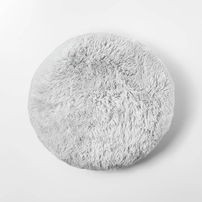 Faux Fur Floor Pillow Gray - Pillowfort&#8482; | Target