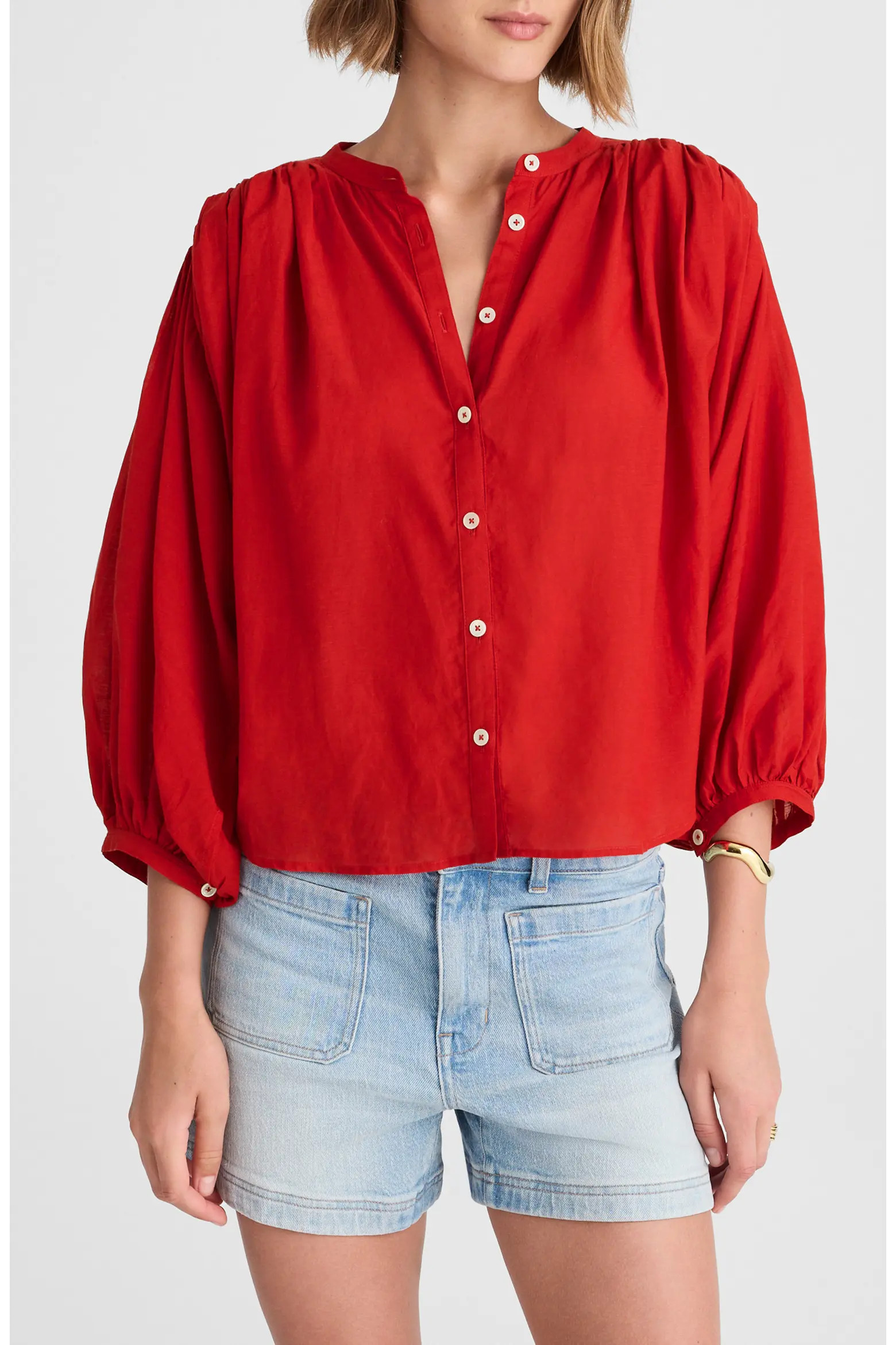 Shirred Voile Button-Up Top (Women) | Nordstromrack | Nordstrom Rack
