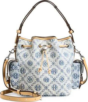 T Monogram Denim Bucket Bag | Nordstrom