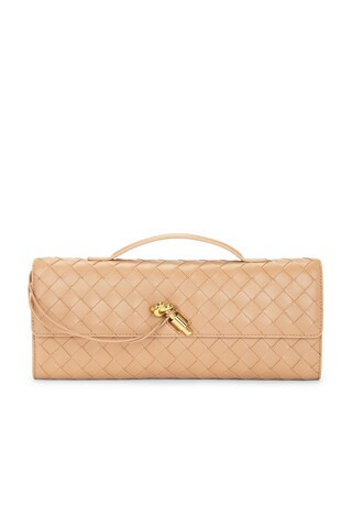 Bottega Veneta Andiamo Clutch in Tan | FWRD 