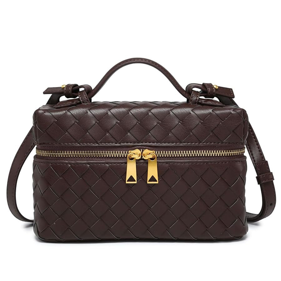 Rejolly Top-Handle Pouch Handbag for Women Woven Leather Vanity Case Designer Crossbody Bag Quiet... | Amazon (US)