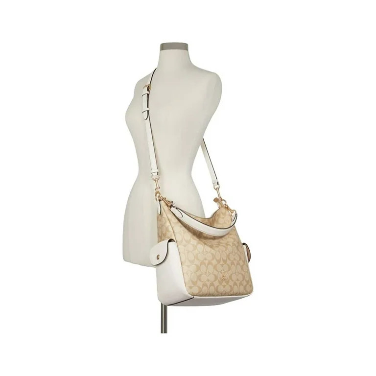 Coach Pennie Light Khaki Chalk Signature Coated Canvas Handbag | Walmart (US)