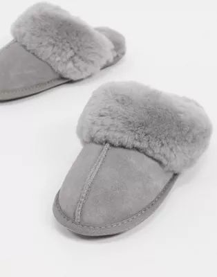 Sheepskin by Totes mule slippers in gray | ASOS | ASOS (Global)