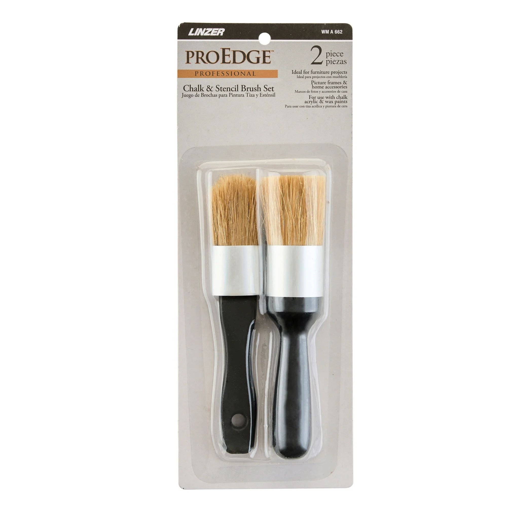 ProEdge by Linzer 2-Piece Chalk and Stencil Paint Brush Set | Walmart (US)