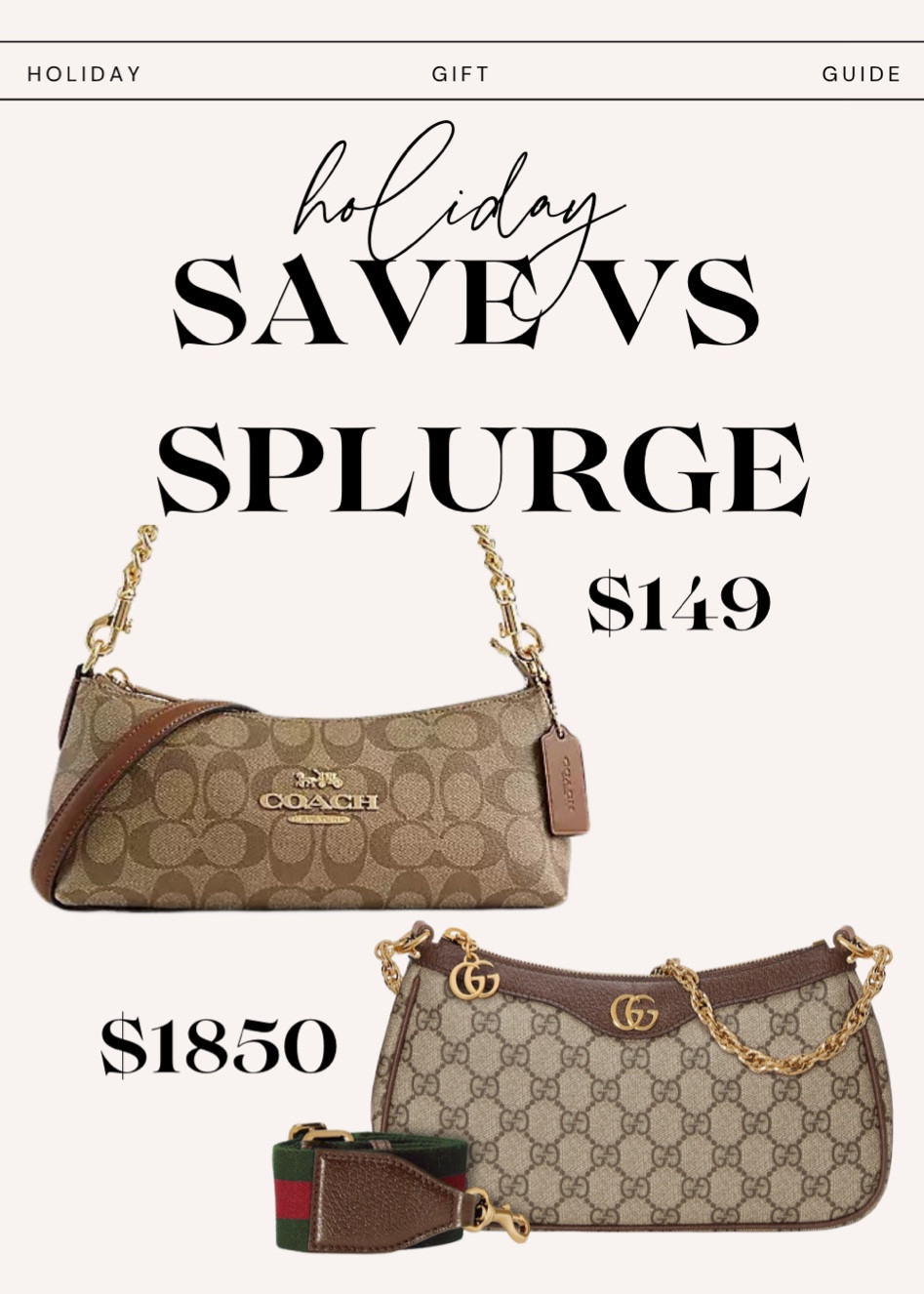 SAVE VS SPLURGE!!! These purses!!! Amazing! They aren’t identical, but one is definitely the splurge😆 I LOVE Both of them! #savevssplurge #holiday #christmas 

#LTKHoliday #LTKSeasonal #LTKGiftGuide