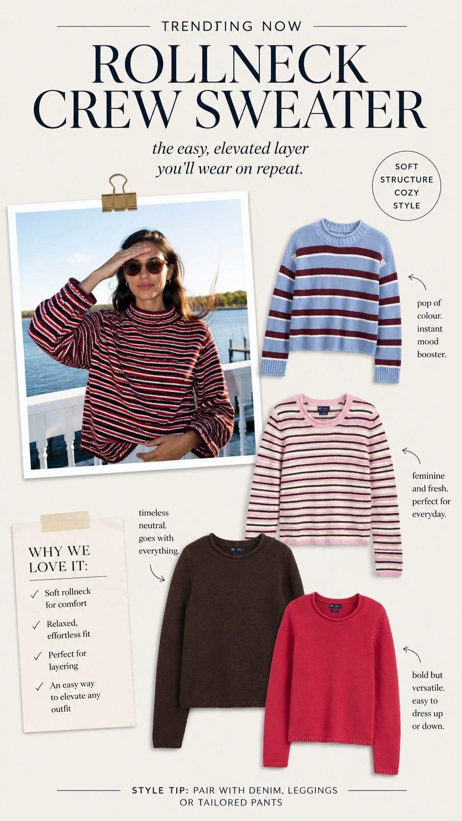 Trending now: Rollneck crew sweater

#LTKcanada #LTKsummer #LTKstyletip