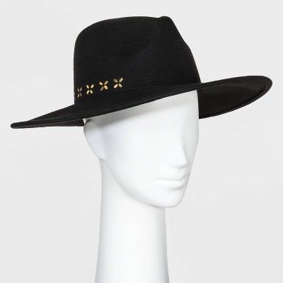 Women's Wide Brim Felt Fedora Hat - Universal Thread™ Black One Size | Target