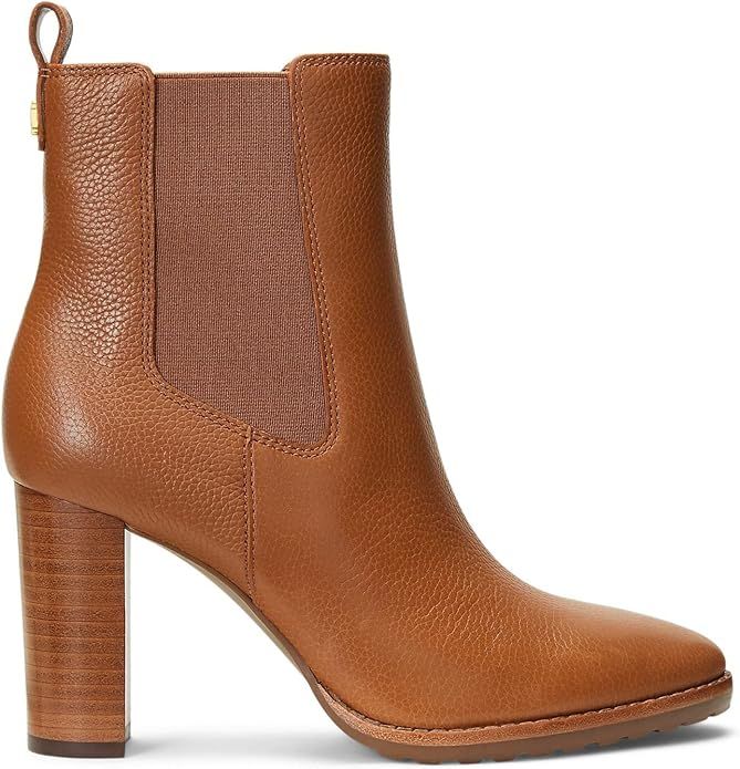 Ralph by Ralph Lauren Women's Mylah Tumbled Leather Bootie Ankle Boot | Amazon (US)