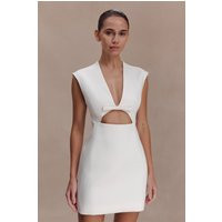 Victoria Cut Out Suiting Mini Dress / Ivory | MESHKI | S | MESHKI US