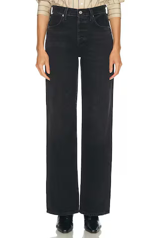 Citizens of Humanity Annina Straight Leg Jeans in Black | FWRD 