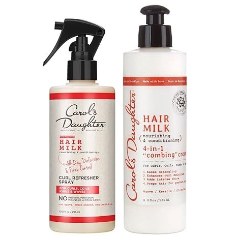 Carol’s Daughter Hair Milk Refresher Spray and 4 in 1 Combing Creme Hair Detangler, for Curls, ... | Amazon (US)