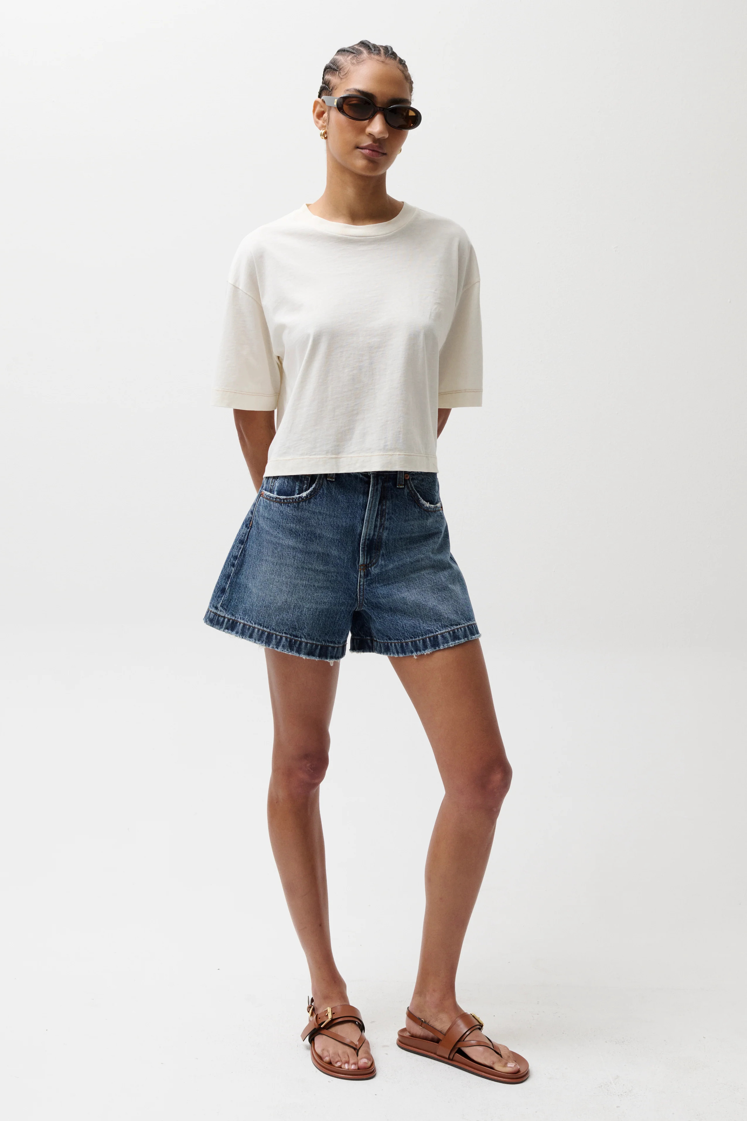 Saige High Rise A-Line Short - Wishbone | Pistola Denim