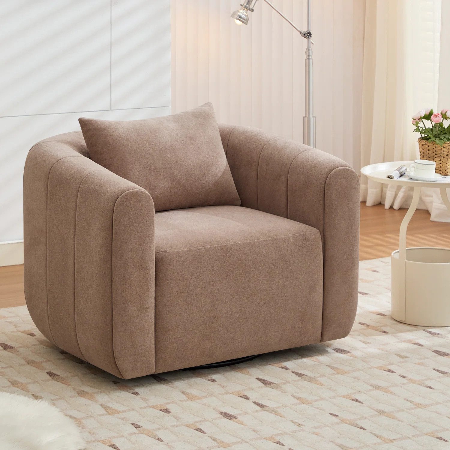 37” Wide Upholstered Swivel Chair | Wayfair North America