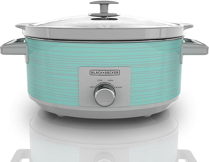 BLACK+DECKER 7-Quart Slow Cooker, SC2007D, Lid Holder, 3 Heat Settings, Extra Large Handles, Dish... | Amazon (US)