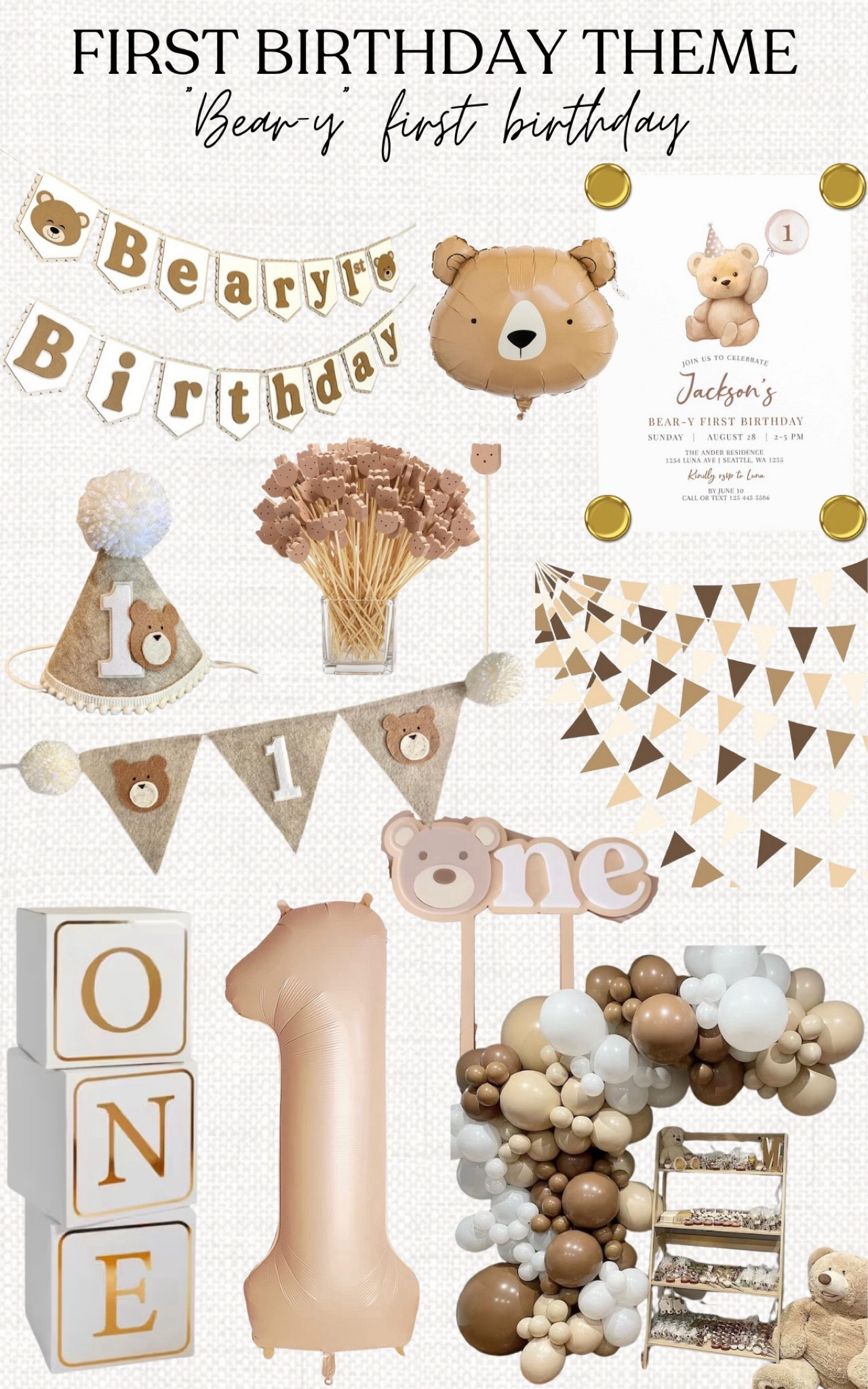 Neutral first birthday theme 🧸

#LTKparties #LTKkids #LTKbaby