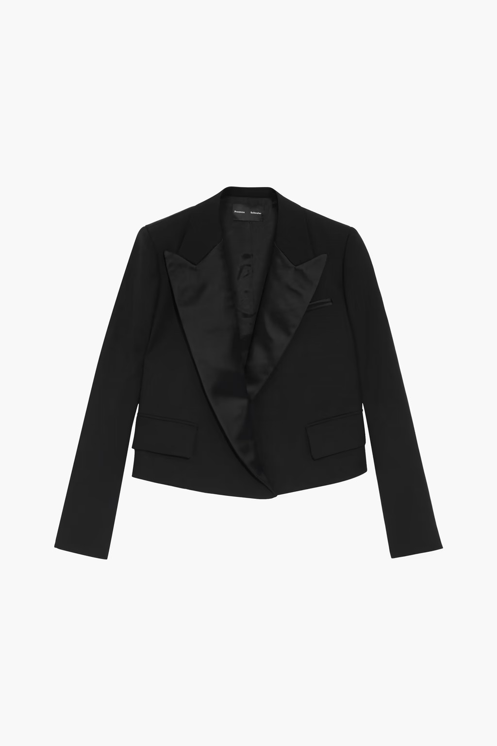 Cropped satin-trimmed crepe tuxedo jacket | The Outnet (US and CA)