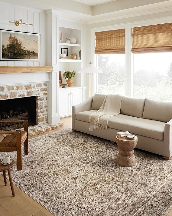 Loloi II Sorrento Collection SOR-01 Bark/Natural 3'-11" x 3'-11" Round Accent Rug | Amazon (US)