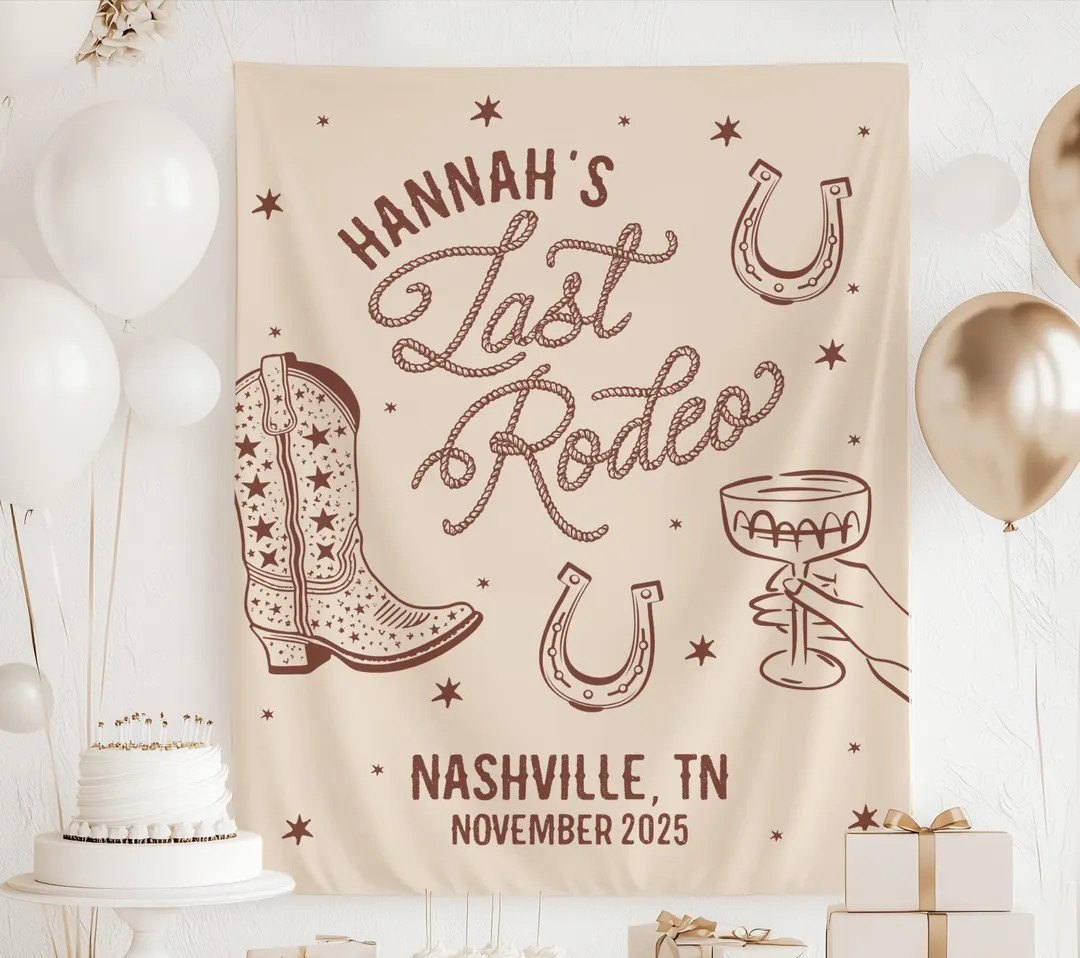 Last Rodeo Bachelorette Banner, Cowgirl Bachelorette Party Backdrop, Nashville Bachelorette Decor... | Etsy (US)