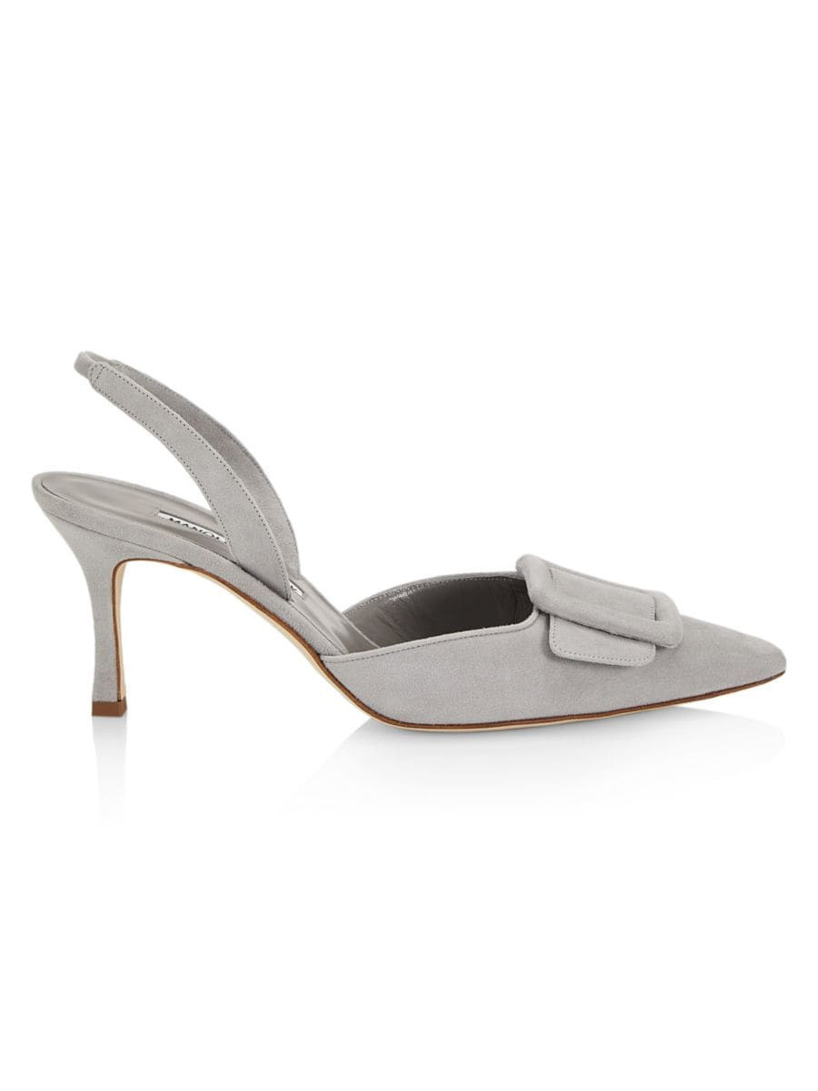Maysli 70MM Suede Buckle Slingback Pumps | Saks Fifth Avenue