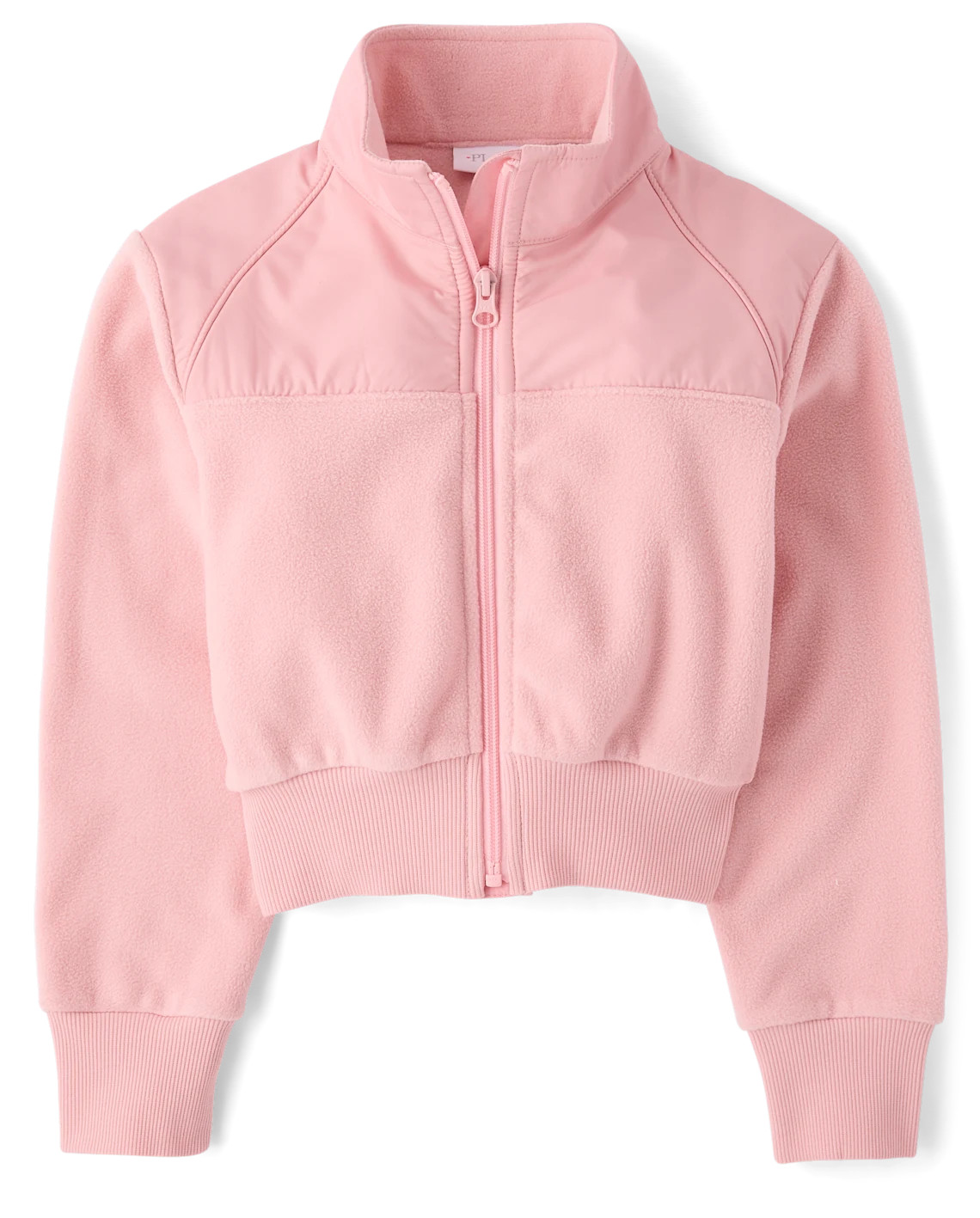 Girls Contrast Microfleece Zip Up Jacket - pink | The Children's Place