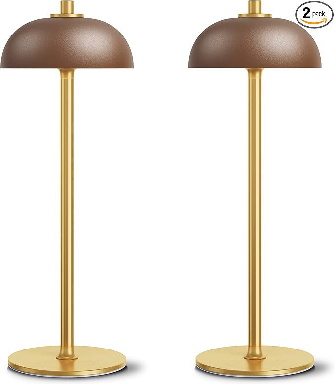 2 Pack LED Cordless Table Lamp Rechargeable,5000mAh Battery Operated Table Lamp, 3 Color Stepless... | Amazon (US)