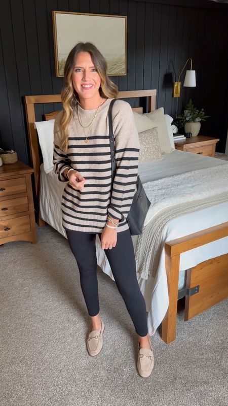 Love this simple outfit for fall 

Sweater (medium) 
Leggings (small) 
Loafers (tts) 


#LTKfindsunder100 #LTKfindsunder50 #LTKstyletip