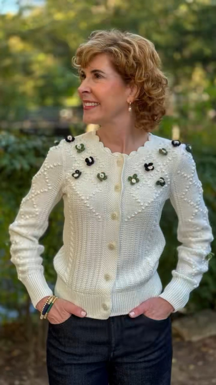 This sweater with 3D florals is only $50 today at Talbots! My perfect fitting flare jean - dark wash jeans - are also from Talbot and 40% off! My cream booties - ivory booties- are a great price and you can take 20 off my bracelet stack with code ENB20.



#LTKSaleAlert #LTKWatchNow #LTKStyleTip