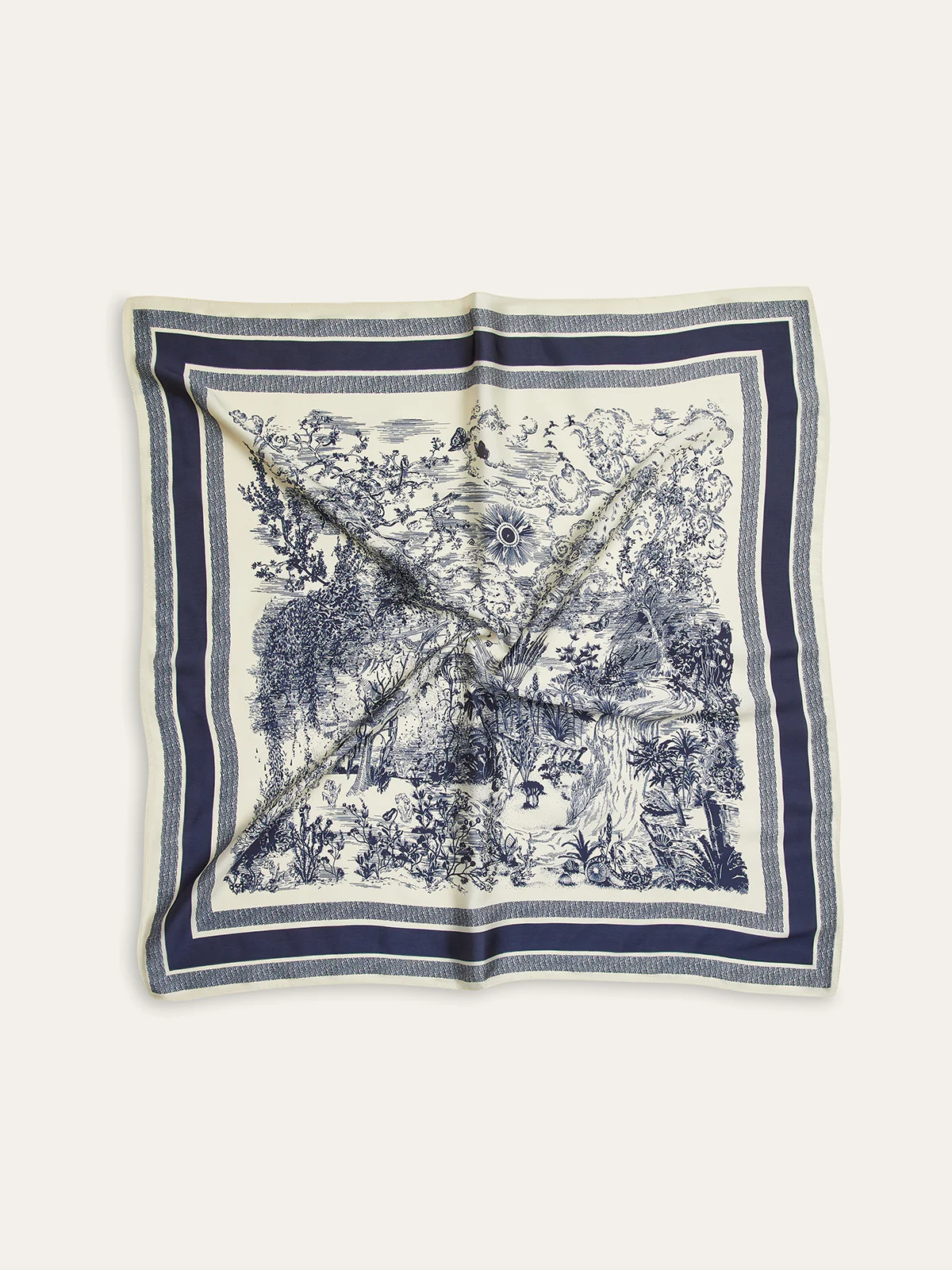 Landscape Print Square Scarf | Commense