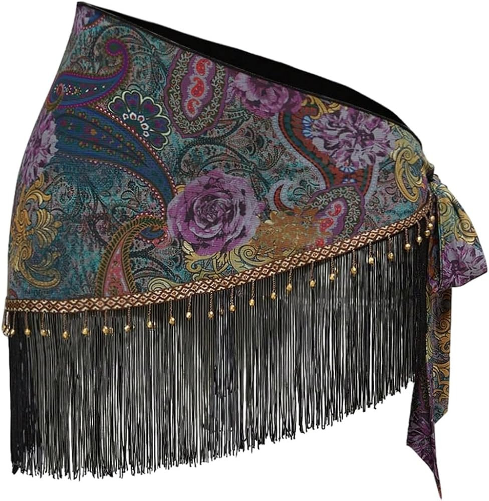 MakeMeChic Women's Wrap Fringe Skirt Cover Up Low Waisted Vintage Tie Side Boho Mini Skirts | Amazon (US)