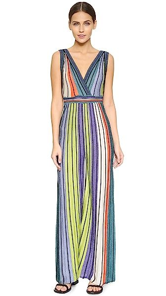 M Missoni V Neck Wide Leg Jumpsuit - Black | Shopbop