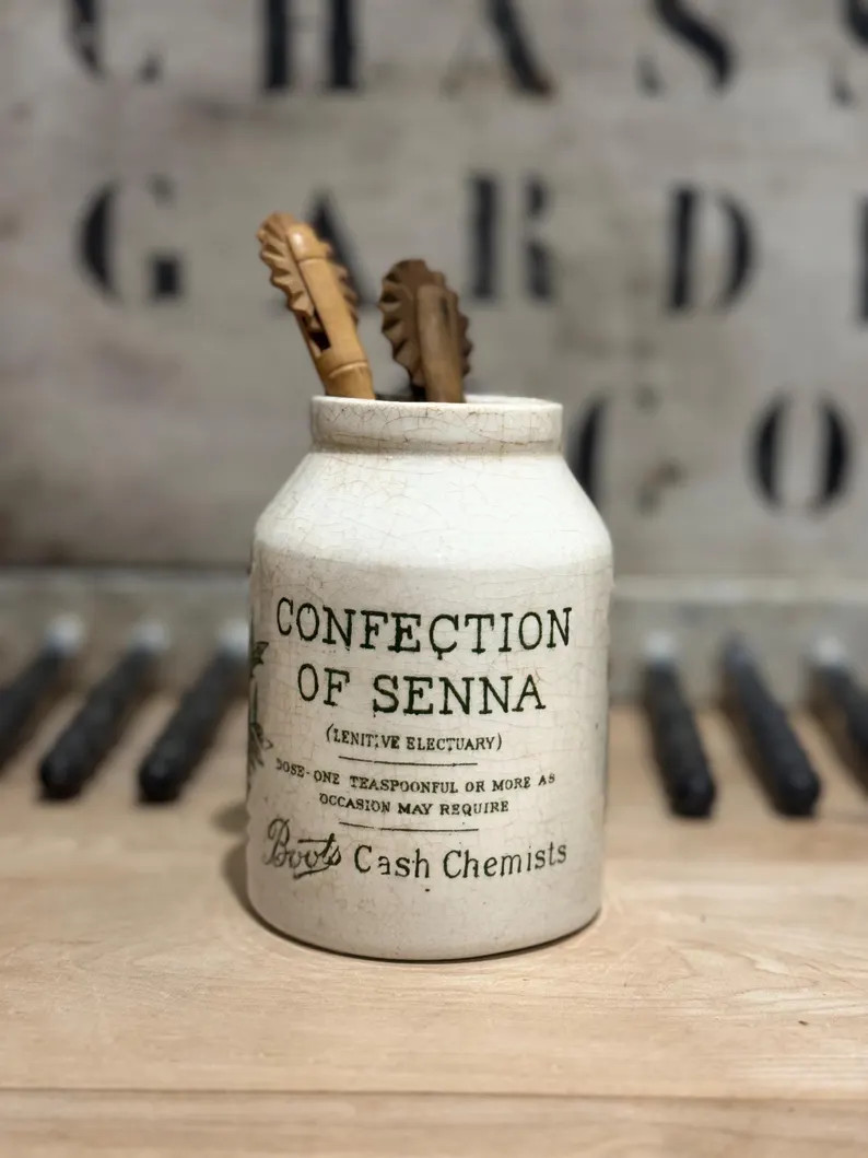 Antique Boots Cash Chemist Confection of Senna Pot Antique English Advertising Pots Ironstone Pot... | Etsy (US)