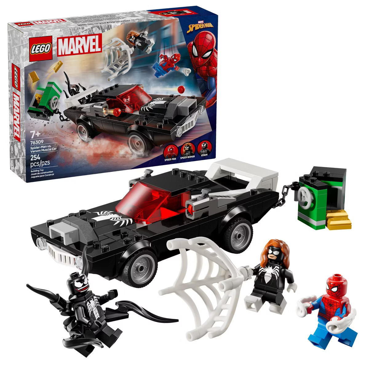 LEGO Marvel Spider-Man vs. Venom Muscle Car Building Toy with 3 Minifigures 76309 | Target