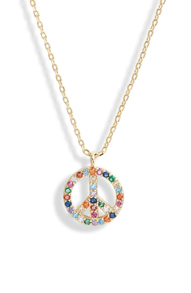 Estella Bartlett Peace Symbol Pendant Necklace | Nordstrom | Nordstrom