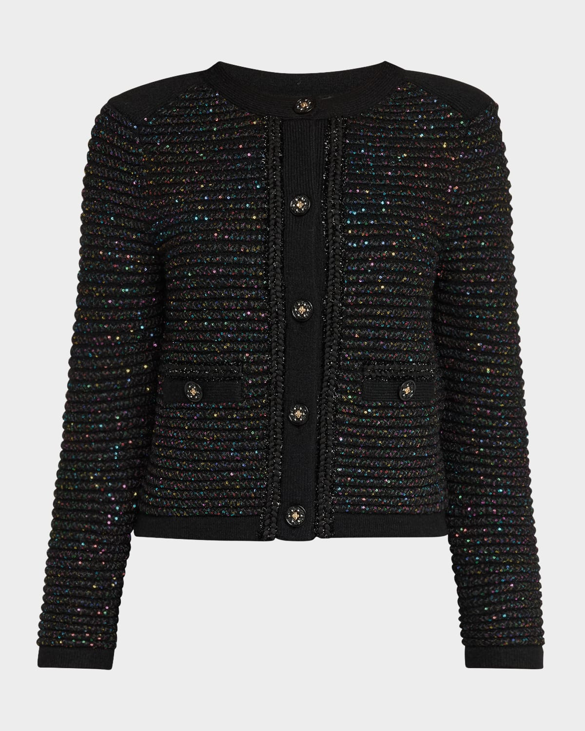 Sequin Textured-Knit Cardigan Jacket | Neiman Marcus