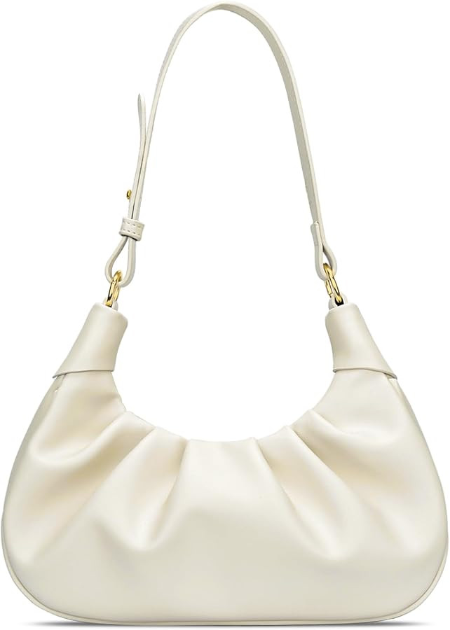 KKXIU Shoulder Bag Crescent Handbag Ruched Purse Underarm Bag Mini Hobo for Women | Amazon (US)
