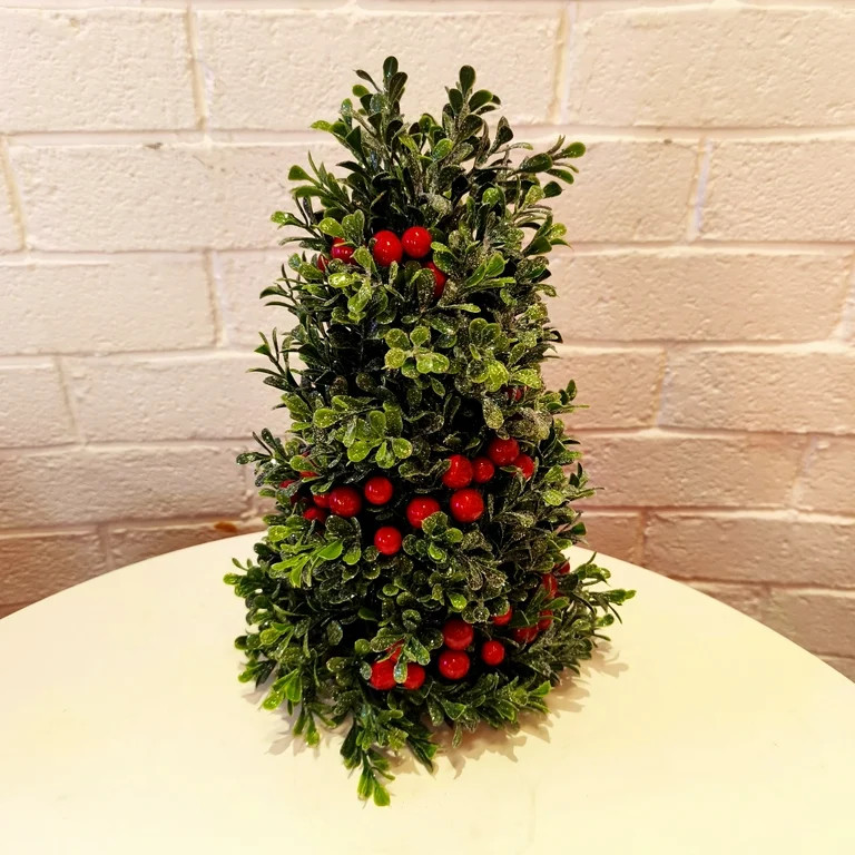 Artificial Boxwood with Berries Topiary, 12", by Holiday Time | Walmart (US)