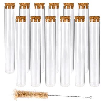 DEPEPE 12pcs 80ml Test Tubes with Cork, 25×200mm Glass Test Tubes for Plants, Bath Salts, Party ... | Amazon (US)