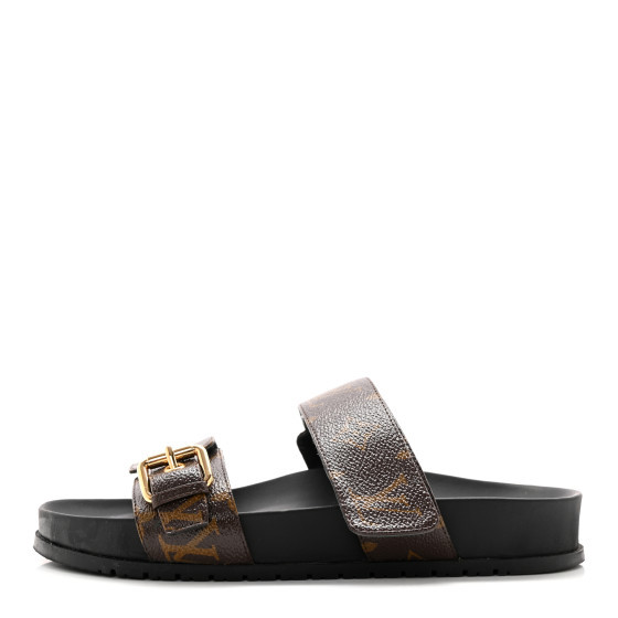 Bom Dia Flat Mule Sandals 36 Black | FASHIONPHILE (US)