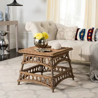 SAFAVIEH Sora Natural Rattan Accent Table - 23.6" x 23.6" x 20.5" - Bed Bath & Beyond - 10857016 | Bed Bath & Beyond