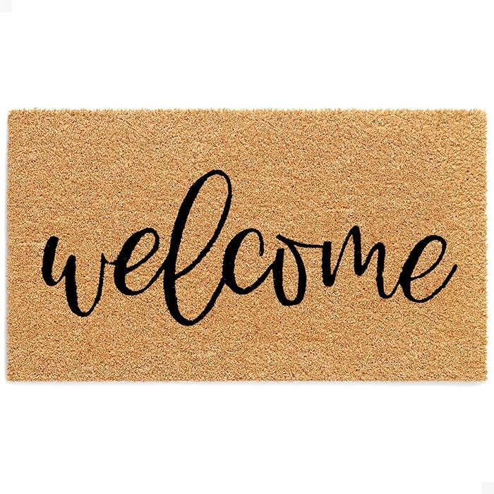 THEODORE MAGNUS Door Mat - Welcome Mat for Front Door with Non-Slip Backing - Durable Coir Doorma... | Amazon (US)