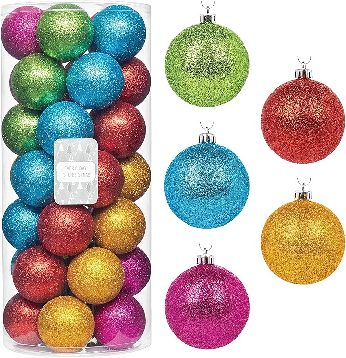 Every Day is Christmas Ornaments, Shatterproof Christmas Tree Ornament Set, Christmas Balls Decor... | Amazon (US)