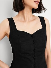Button-Front Linen-Blend Vest | Old Navy (US)
