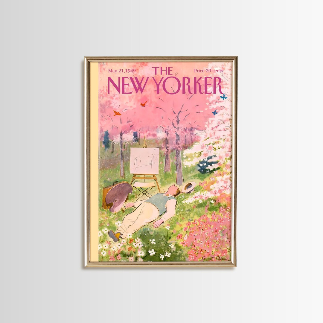 New Yorker Poster Muted Colorful Flowers Art Peaceful Forest - Etsy | Etsy (US)