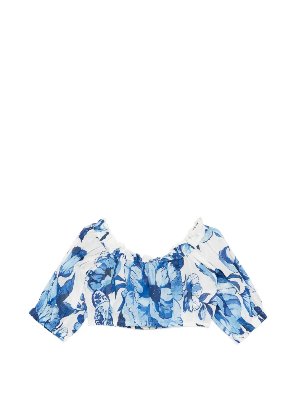 FARM Rio Floral Print Crop Top | White | FARFETCH HU | Farfetch Global