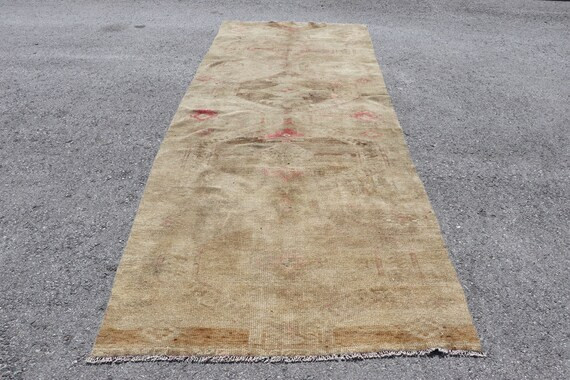 Hallway Rug, Runner Rug, Turkish Rug, 12.4'x4.6', Oriental Rug, Vintage Rug, Antique Rug, Beige R... | Etsy (US)