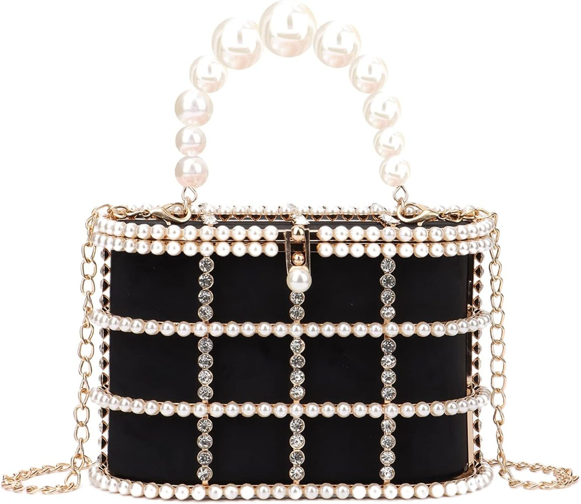 Lanpet Women Evening Handbag Clutch Purses Metal Crystal Bucket Bag for Wedding Prom Birthday Par... | Amazon (US)