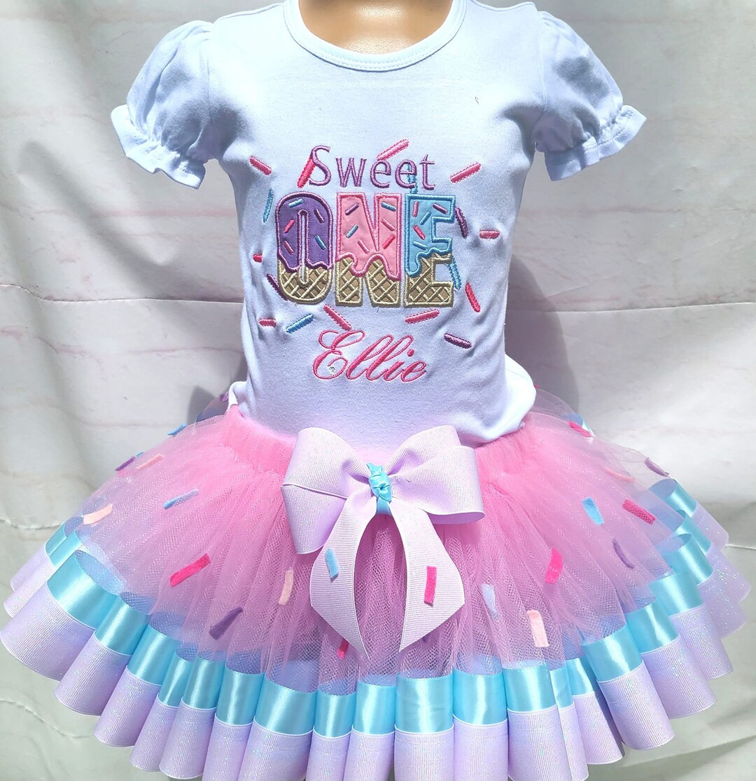 Ice Cream Tutu and Shirt Any Name and Number Personized Shirt Cake Smash Ice Cream Birthday Party... | Etsy (US)