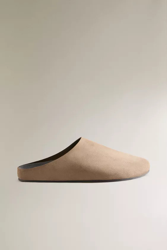 SPLIT SUEDE LEATHER MULE SLIPPERS | Zara UK